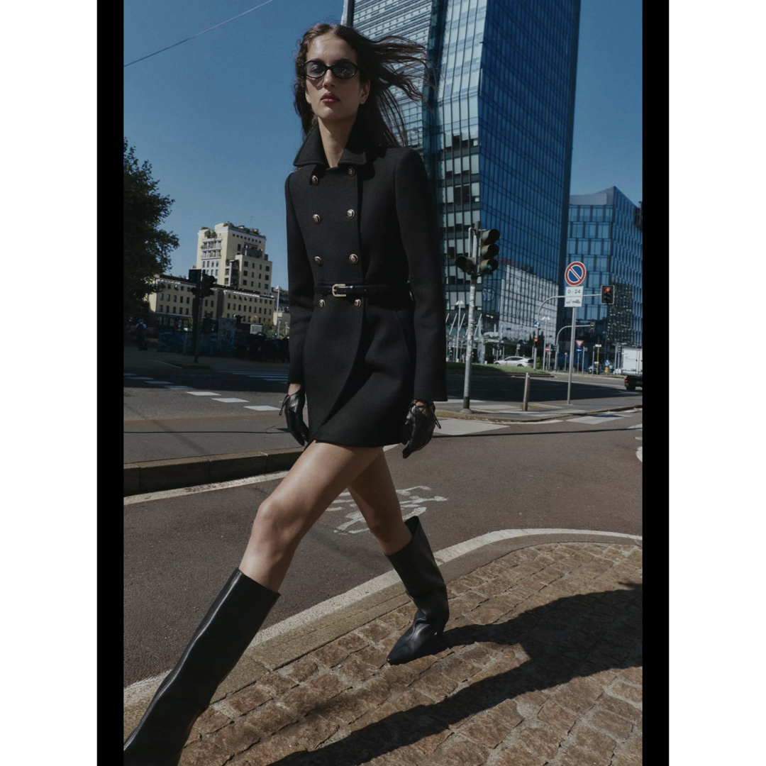 ZARA - ZARA ウール混紡ショート丈ダブルブレストコートの通販 by