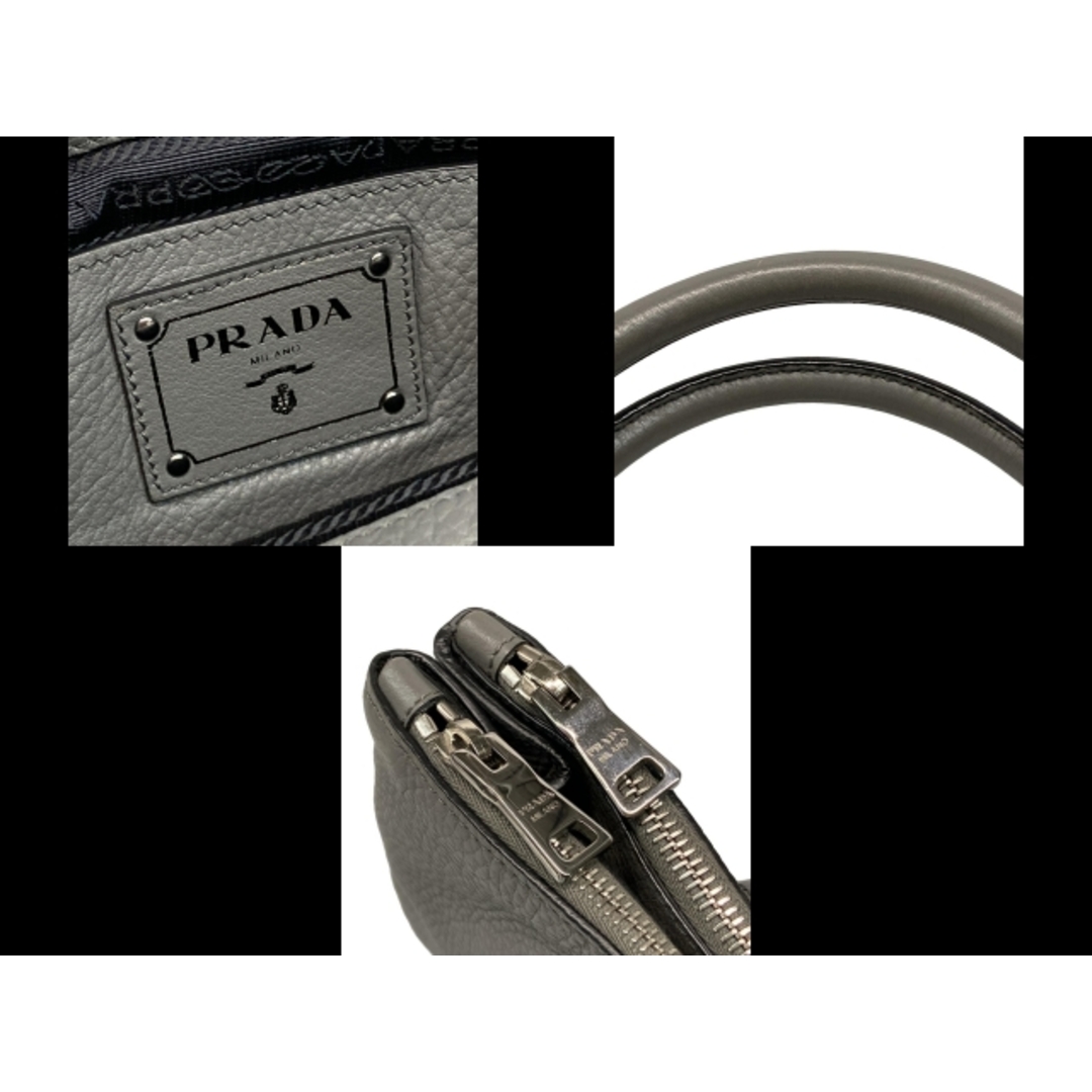 PRADA - PRADA(プラダ) ハンドバッグ - グレー 革タグ レザーの通販 by