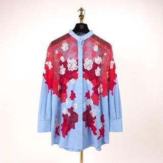 VALENTINO - 新品 ヴァレンティノ フラワーレース切替 シャツ ブラウス