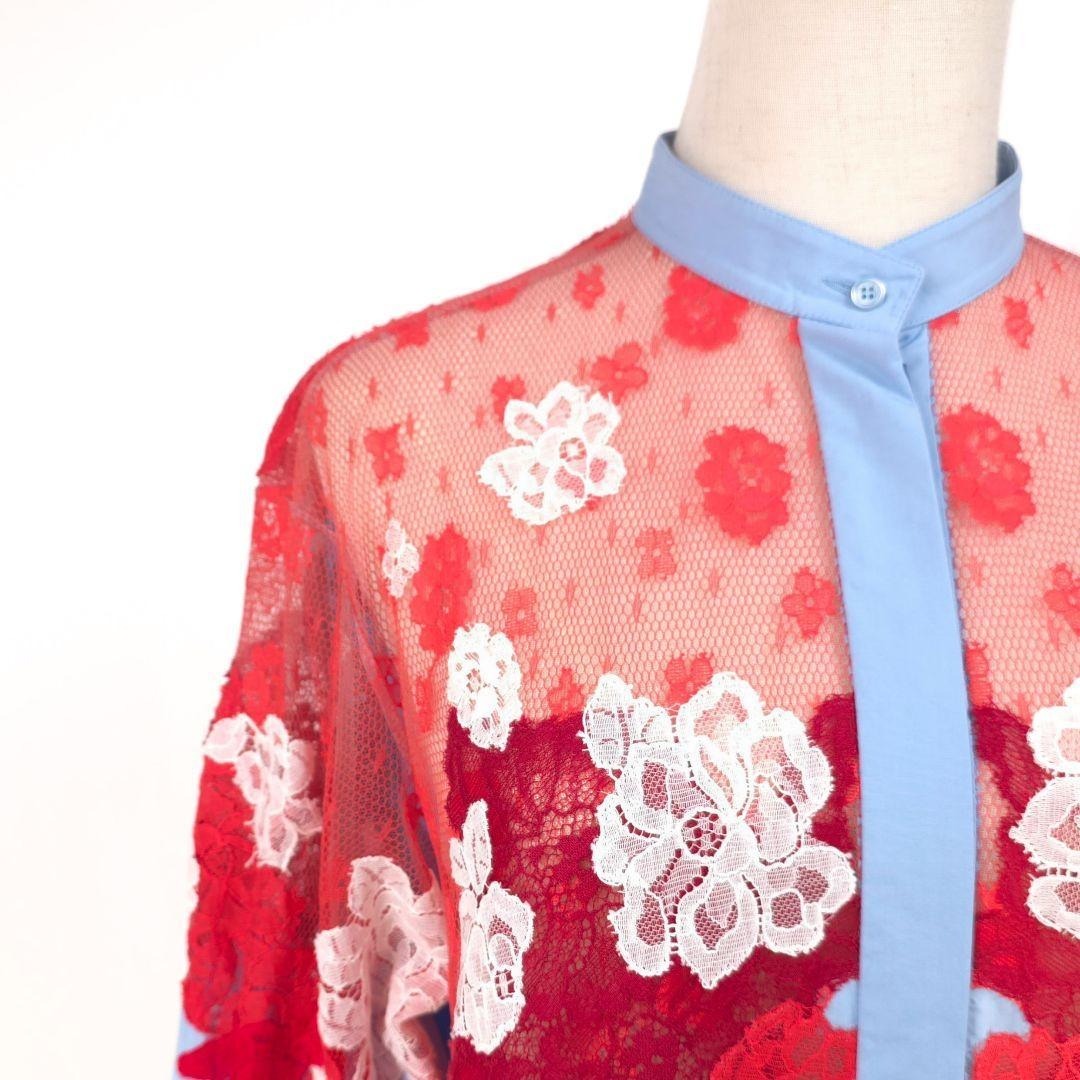 VALENTINO - 新品 ヴァレンティノ フラワーレース切替 シャツ ブラウス