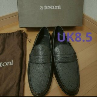 a.testoni - 未使用 ア・テストーニ Uチップドレスシューズ 黒 7 26cm