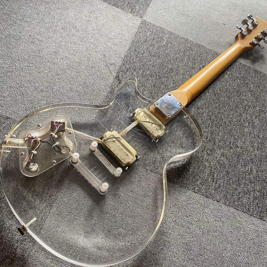 特価ーJUNO アクリルレスポール 透明 エレキギター アクリルギター