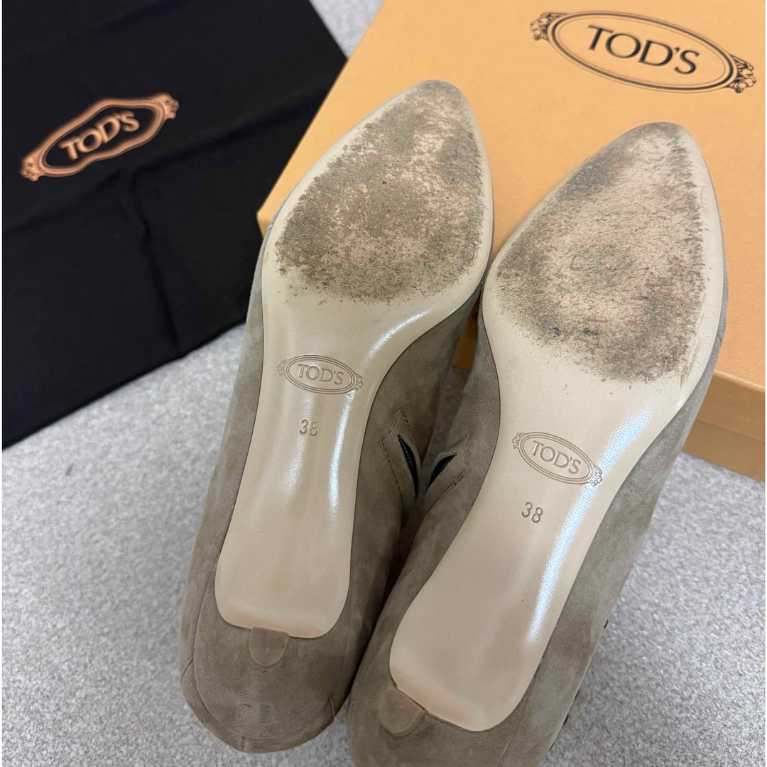 TOD´S スエードブーティ スタッズブーツ ポインテッドトゥシューズ 38