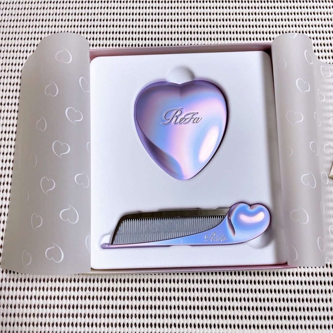 ReFa - 【未使用品】リファハートコームシルキーパープル、ミラー