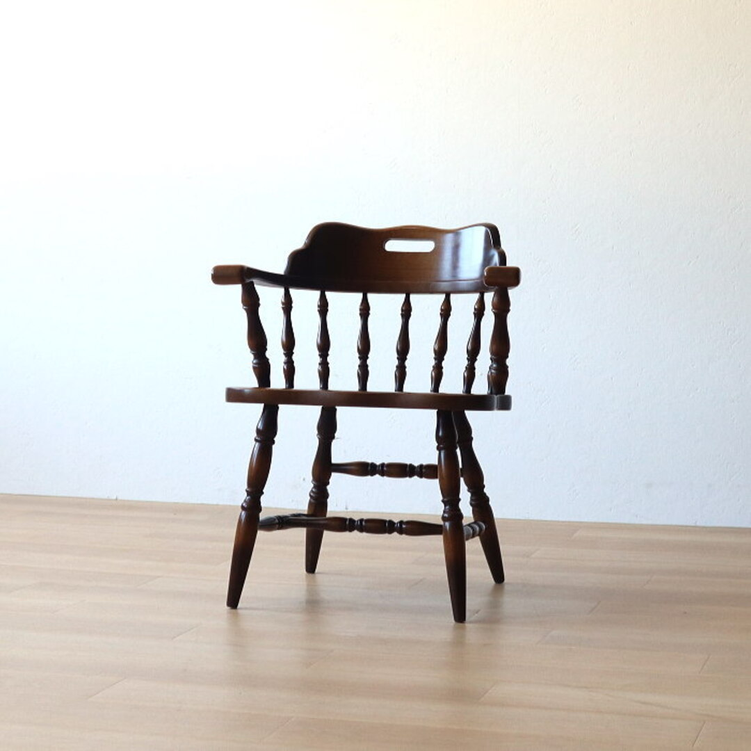 アンティーク 飛騨産業 キツツキ 肘付イス ウィンザーチェア 穂高の