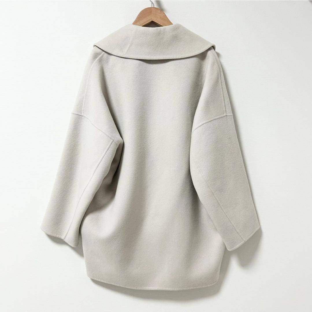 ebure super120 ダブルビーバーダブルオーバーコート オフホワイト