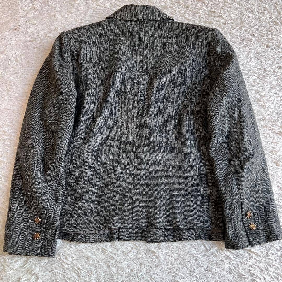 leilian - レリアン カシミヤ混 ウール ジャケット グレー系 13号