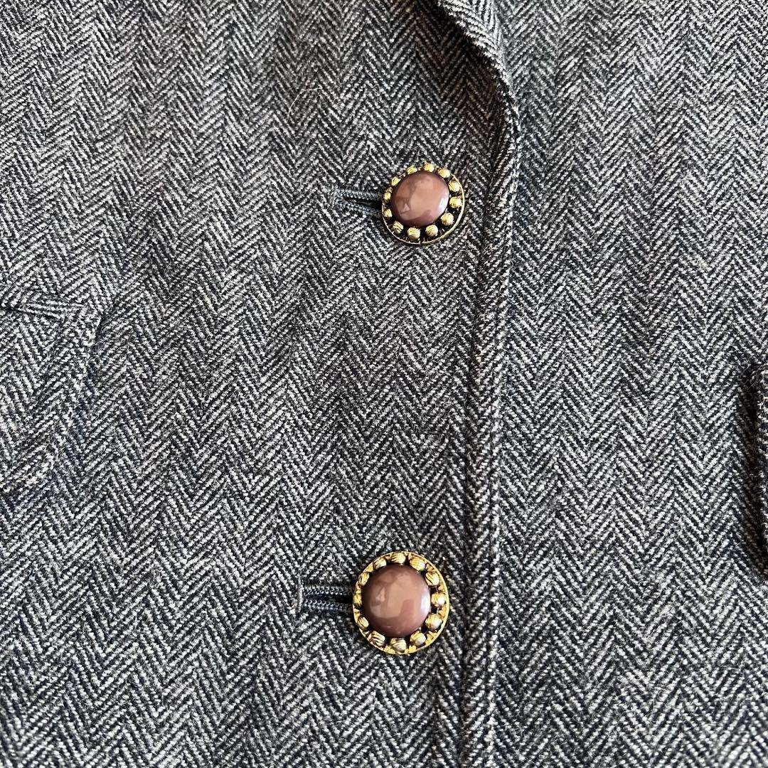 leilian - レリアン カシミヤ混 ウール ジャケット グレー系 13号