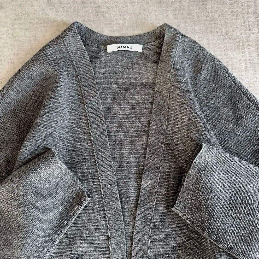美品△定価4.7万△SLOANE / 12Gメリノウールミラノリブガウン△グレー