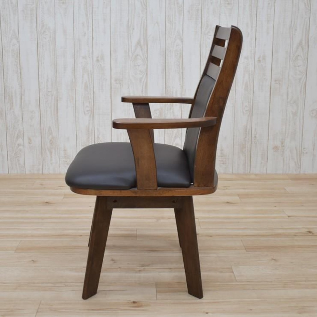 TR DC SC 4脚 アームチェア 回転式 ブラウン＊ブラック ハイバックの