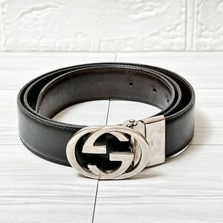GUCCI - グッチ GUCCI レザーベルト Gマーク バックル付き 85・34