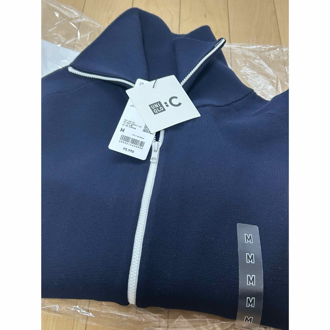 UNIQLO - UNIQLO C ミラノリブフルジップカーディガン ネイビー Mの