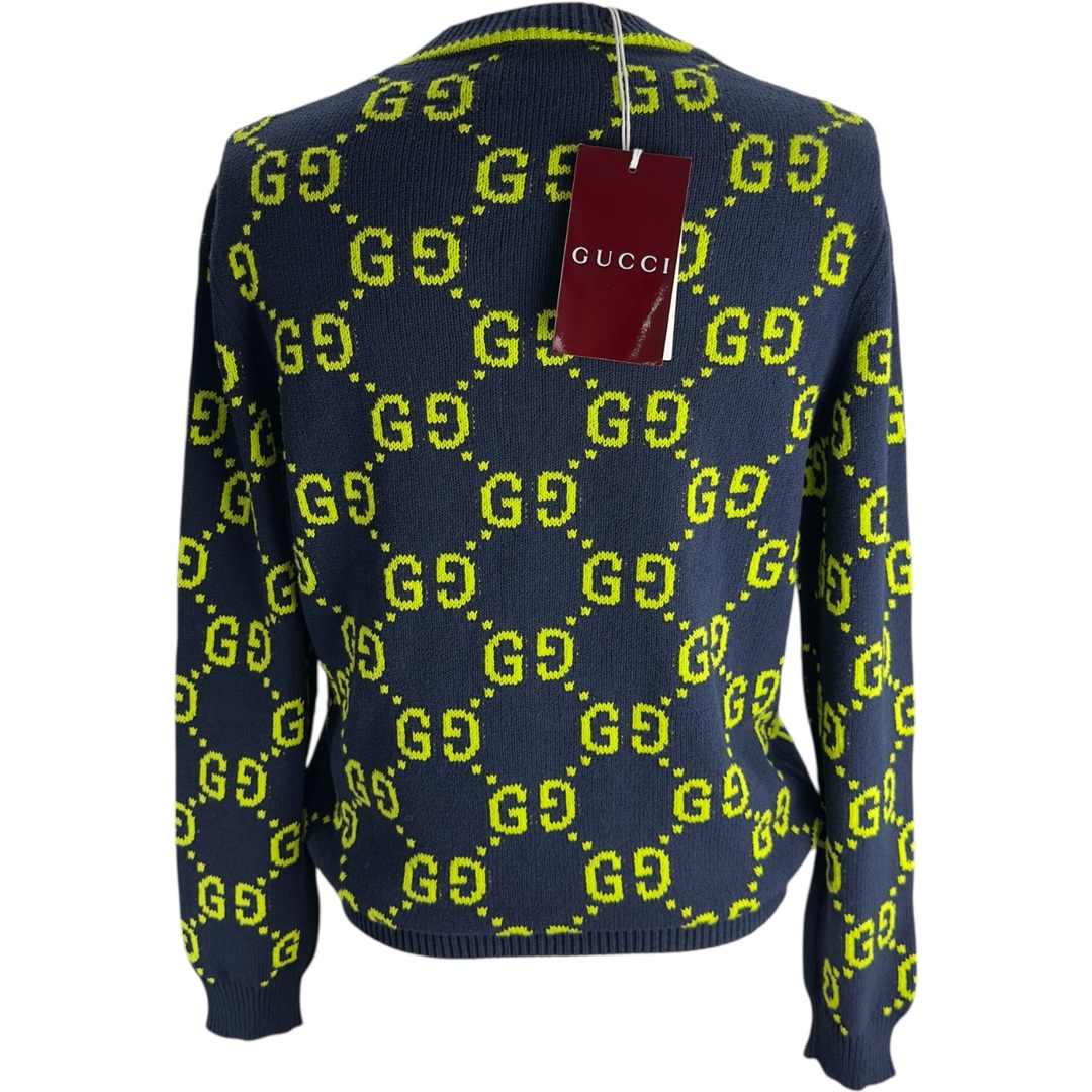 GUCCI - グッチ GUCCI GG総柄ニットセーター 791043 ネイビー コットン