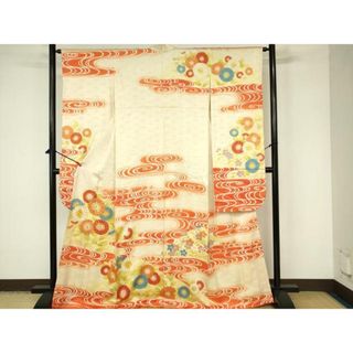 平和屋着物□豪華振袖 駒刺繍 流水菊文 金彩 正絹 逸品 DABB2997qpの