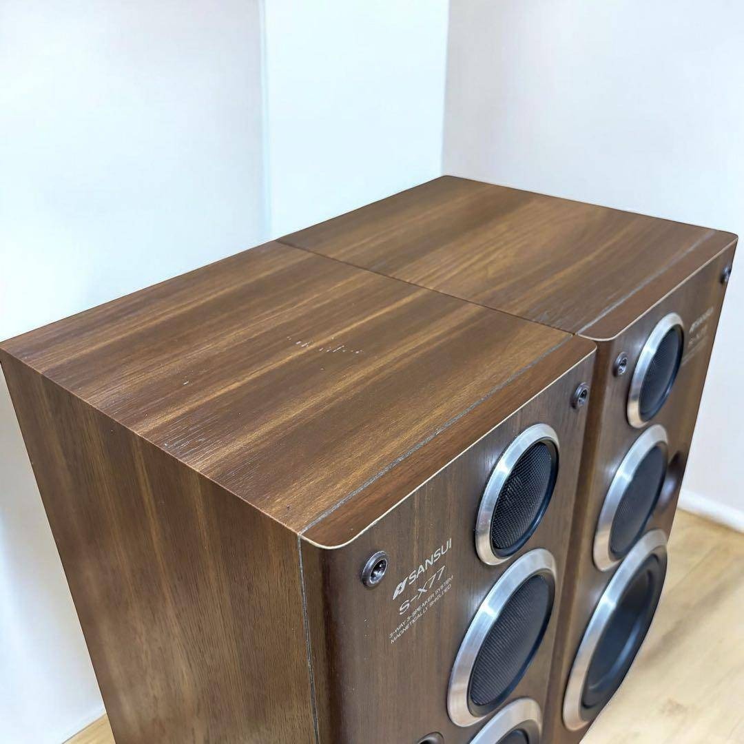 動作良好】SANSUI S-X77 ペア 3Way スピーカー 美品 木製の通販 by