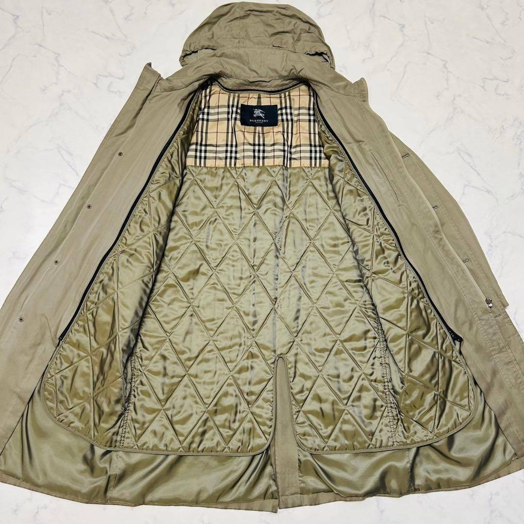 バーバリー Burberry 中綿ライナー付き モッズコート ノバチェック M