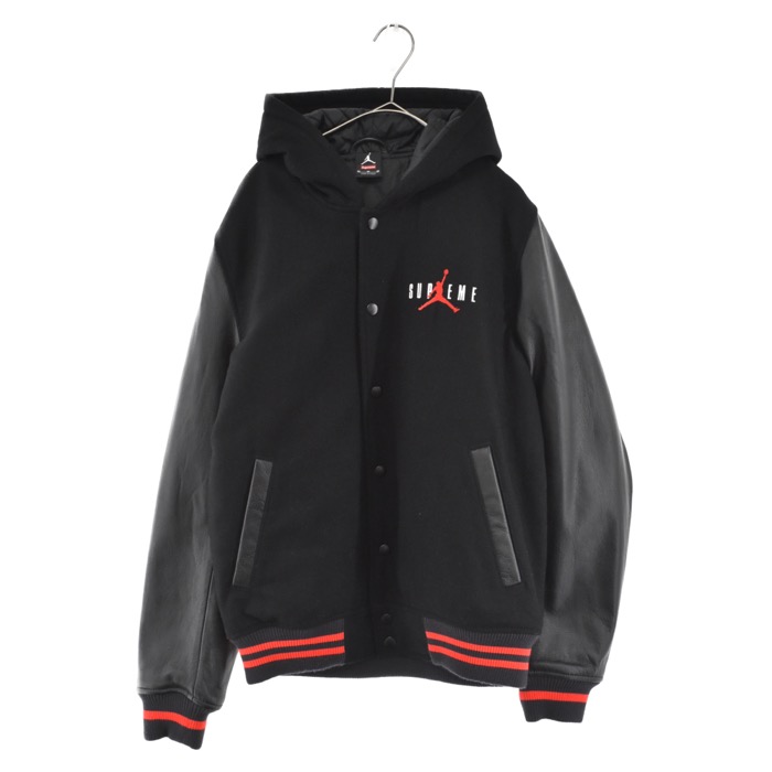 シュプリーム 15AW ×NIKE JORDAN Hooded Varsity Jacket ナイキ