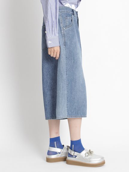 ドレープデニム ガウチョパンツ（デニムパンツ・ジーンズ）｜H.A.K