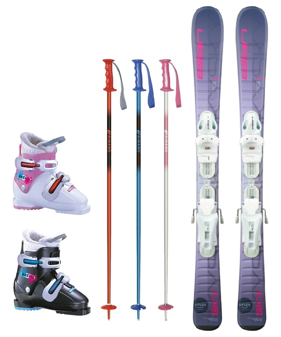 エラン(ELAN) ジュニアスキー板 4点セット SKY LAVENDER JRS+EL4.5 GW+