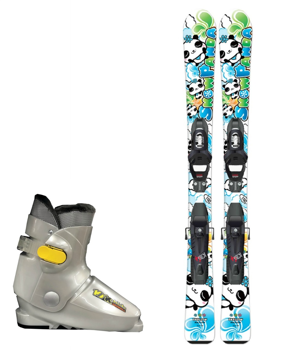 スワロー(Swallow) ジュニアスキー板 3点セット SNOW PANDA +KID X GW+