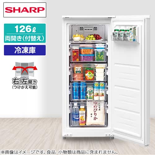シャープ 冷蔵庫 冷凍庫（ファン式） 126L つけかえどっちもドア