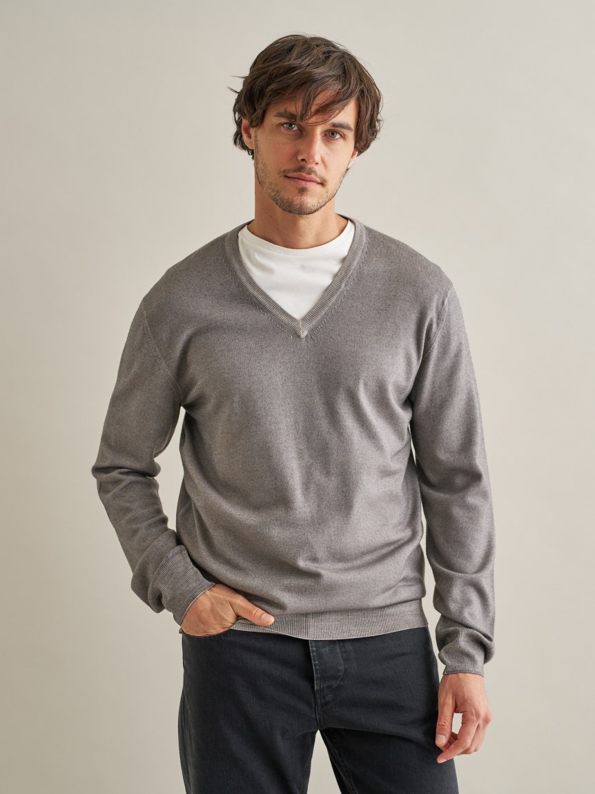 27ゲージ｜フロスト】Vネックニット（フロスト）（ニット