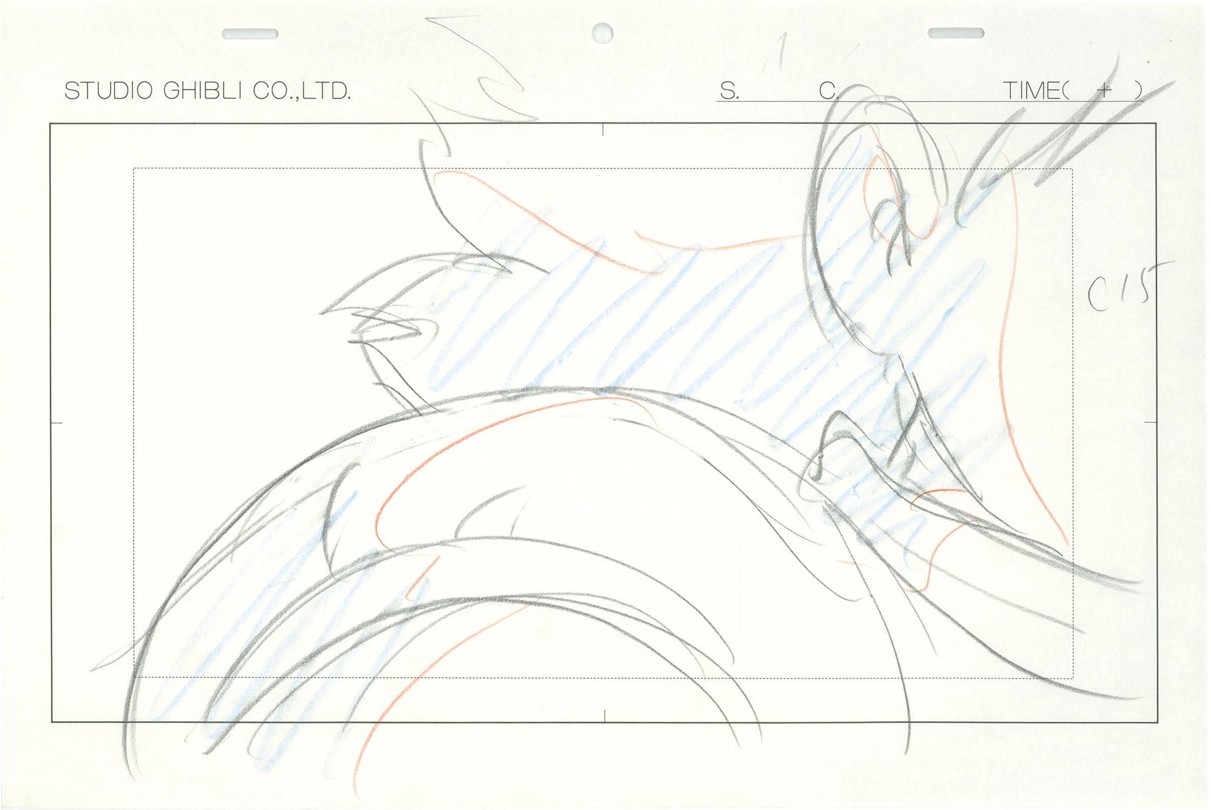 4158］ 天空の城ラピュタ ラフ原画 / 直筆:宮崎駿