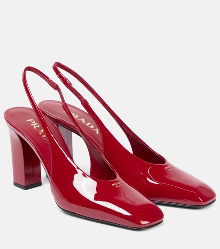 85 patent leather slingback pumps in red - Prada | Mytheresa