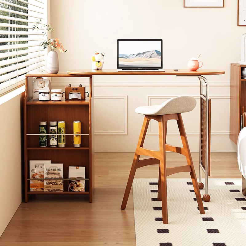 伸縮式ツゲ材バーカウンター | 高級感ある天然木素材と多用途に使える