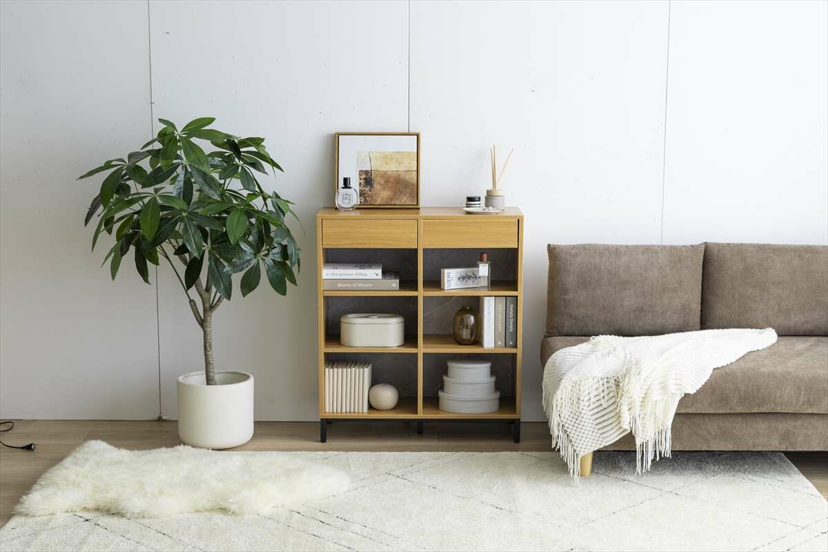 ヴィンテージ風木製引き出し付き本棚 | 調整可能なシェルフで多用途