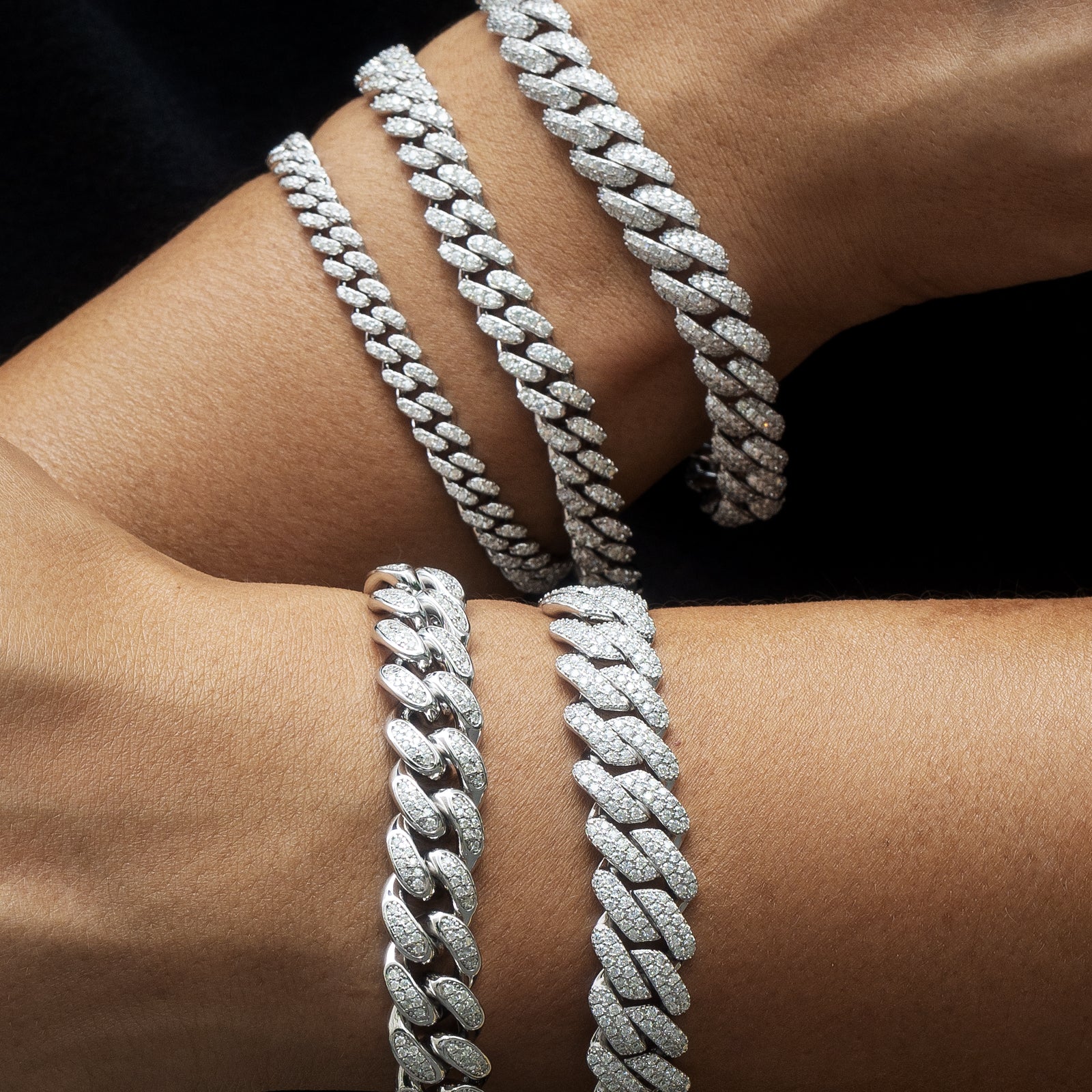 14mm モアサナイト 純銀 喜平 ブレスレット メンズ BOX-CLASP KRKC