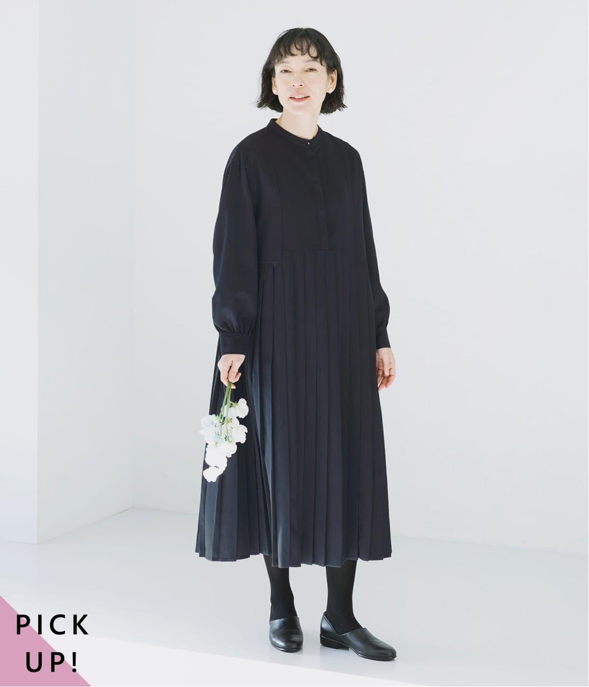 一部別注｜イレギュラー切替プリーツワンピース｜refined works