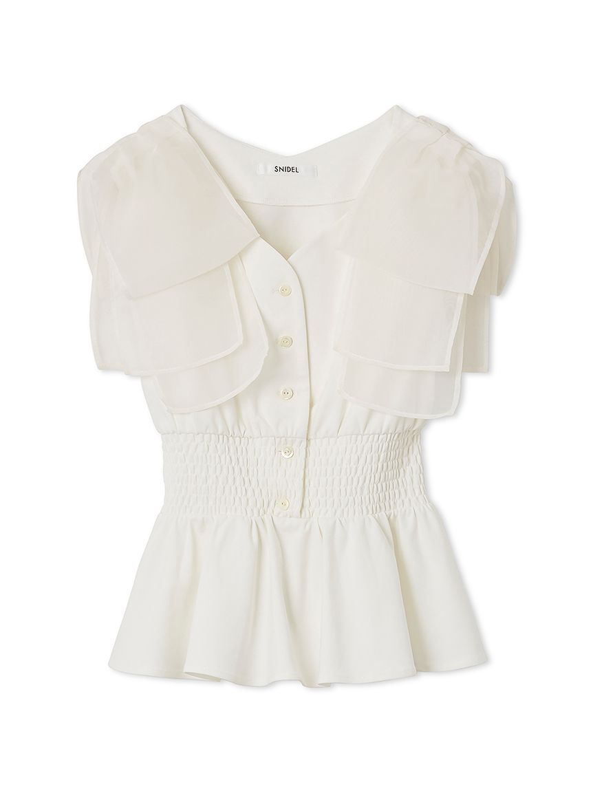 ウエストシャーリングリボンカットプルオーバー(Tシャツ・カットソー