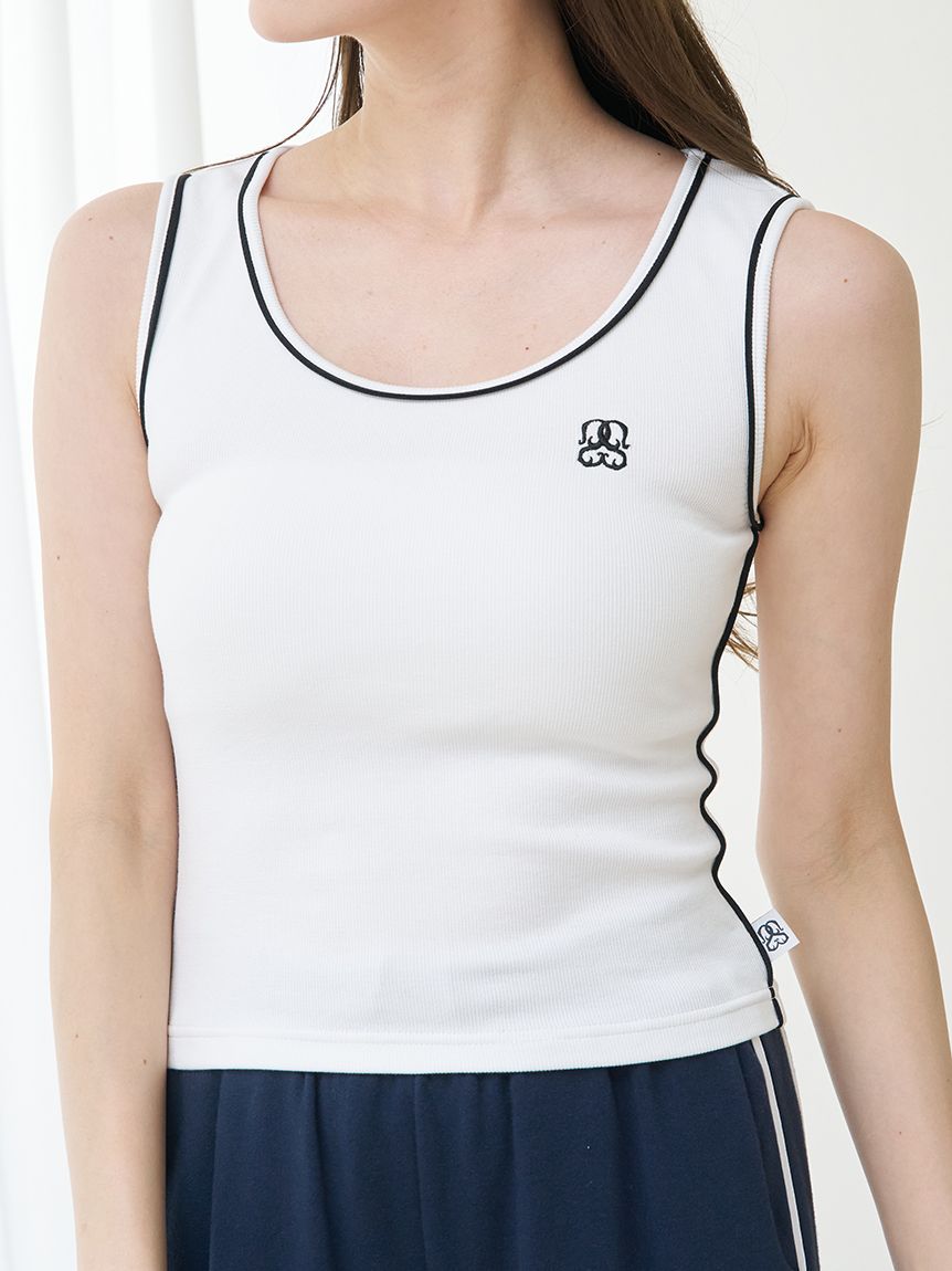 パイピングディテールノースリタンク(Tシャツ・カットソー)｜トップス