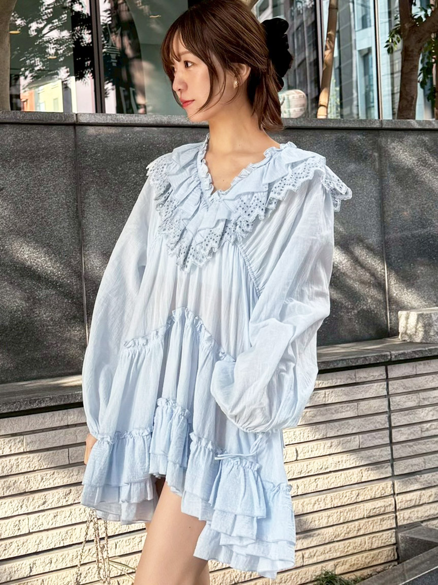 コットンレースBOHOチュニック(シャツ・ブラウス)｜トップス｜SNIDEL