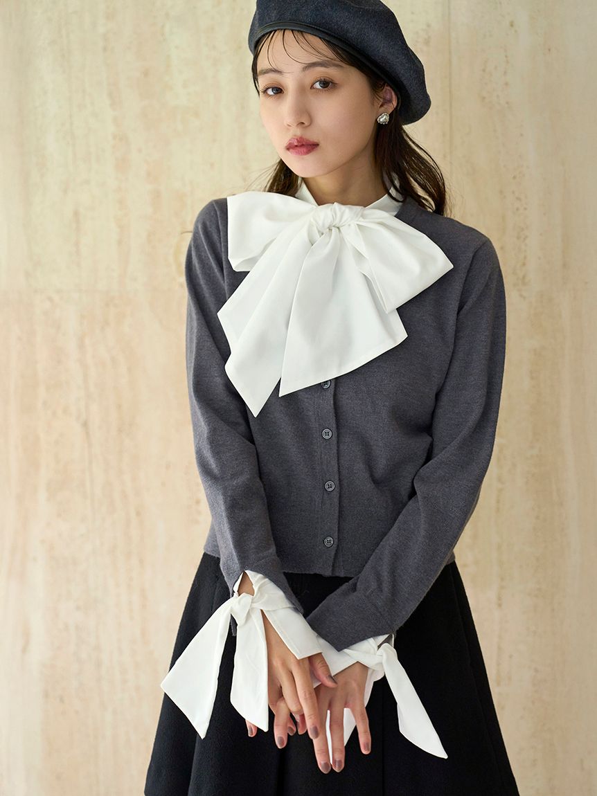 ボウタイドッキングニットプルオーバー(ニット)｜トップス｜SNIDEL