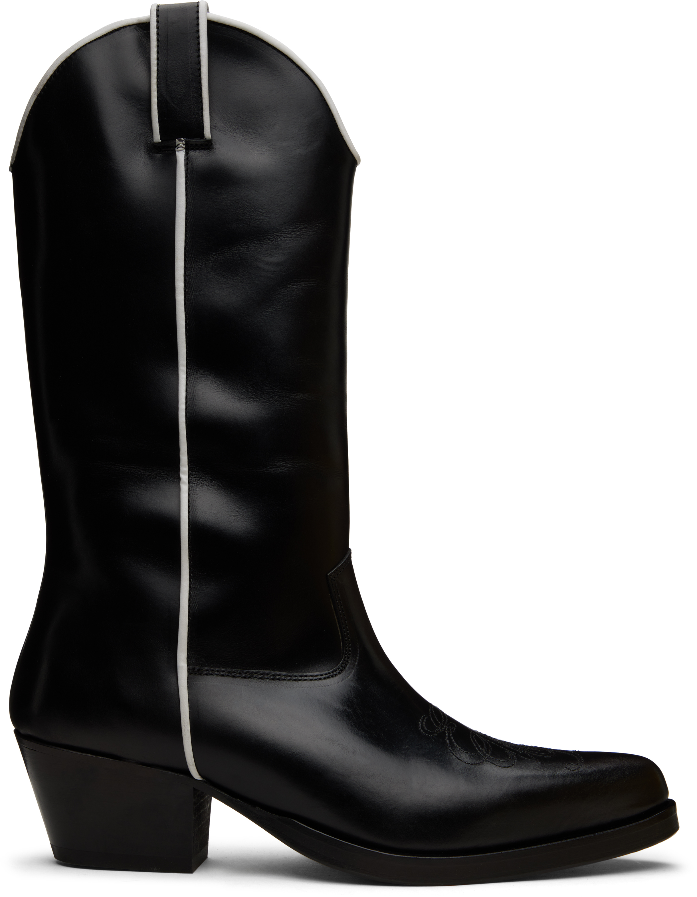 Black High Western Boots by Ernest W. Baker on Sale