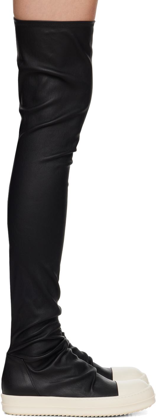Rick Owensのブラック Porterville Stocking Sneaks ニーハイブーツが