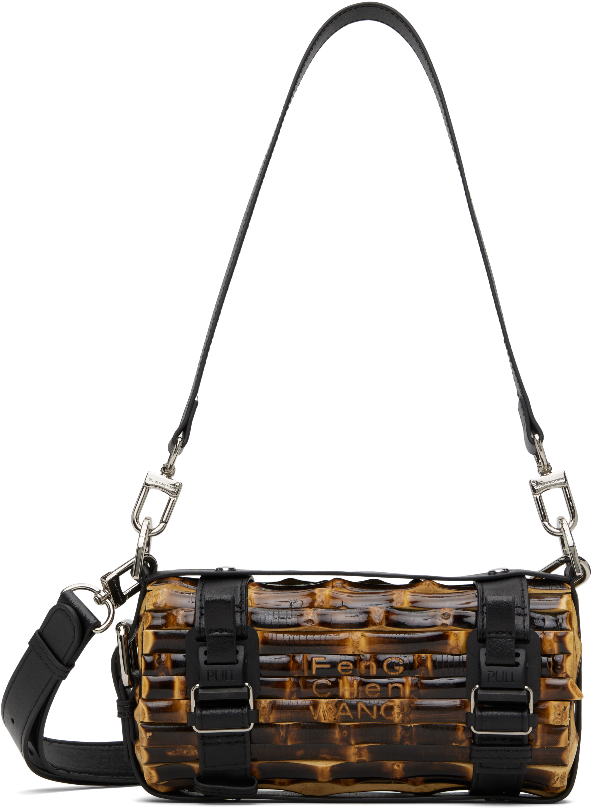 Feng Chen Wangのブラウン＆ブラック Cylindrical Bamboo バッグがセール中