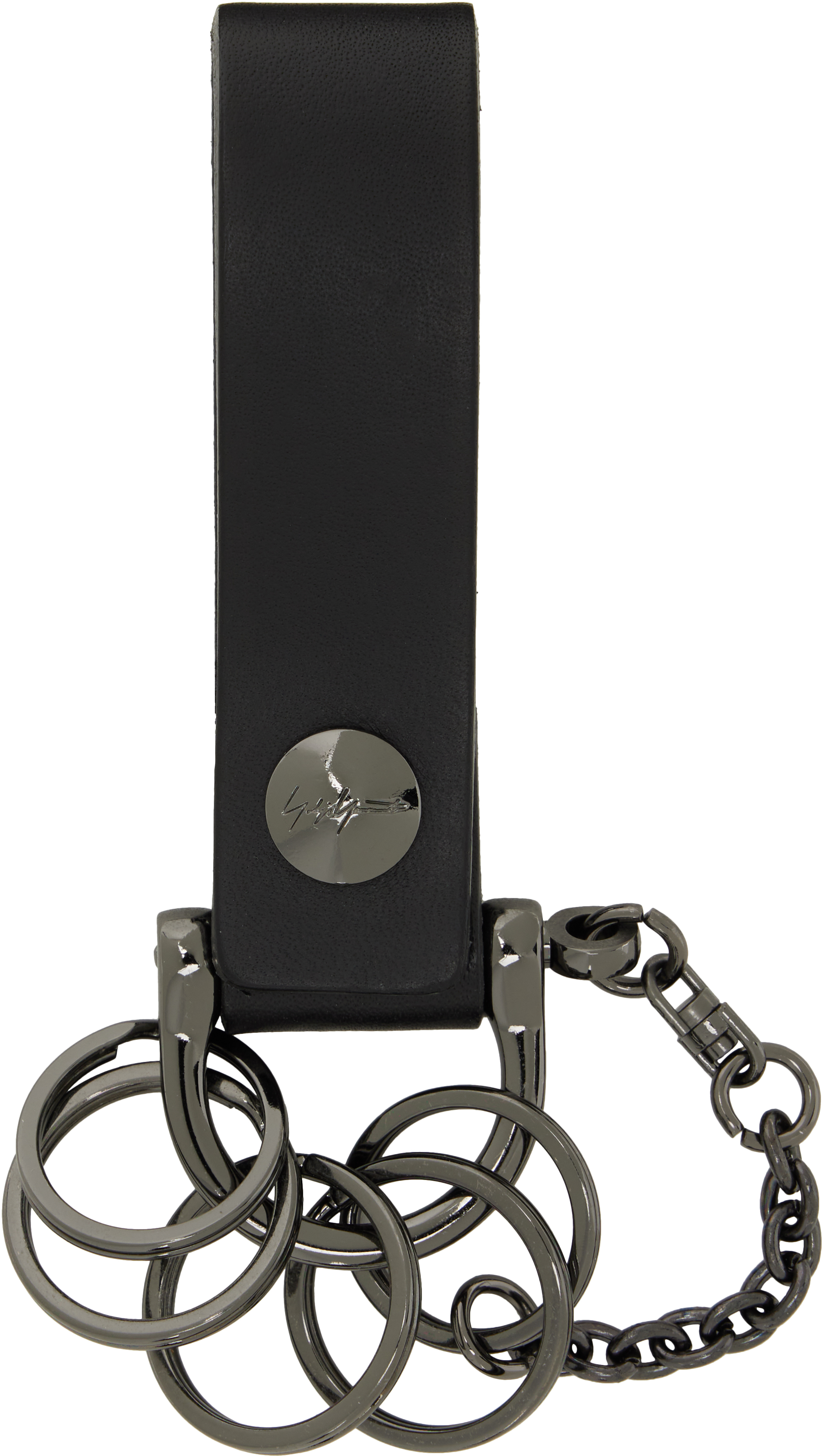 Gunmetal Key Ring Keychain by YOHJI YAMAMOTO on Sale