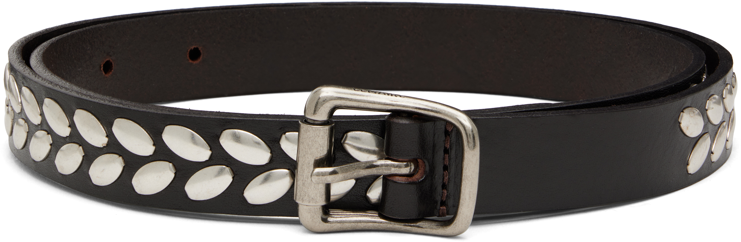 Brown Almond Stud Belt by LEMAIRE on Sale