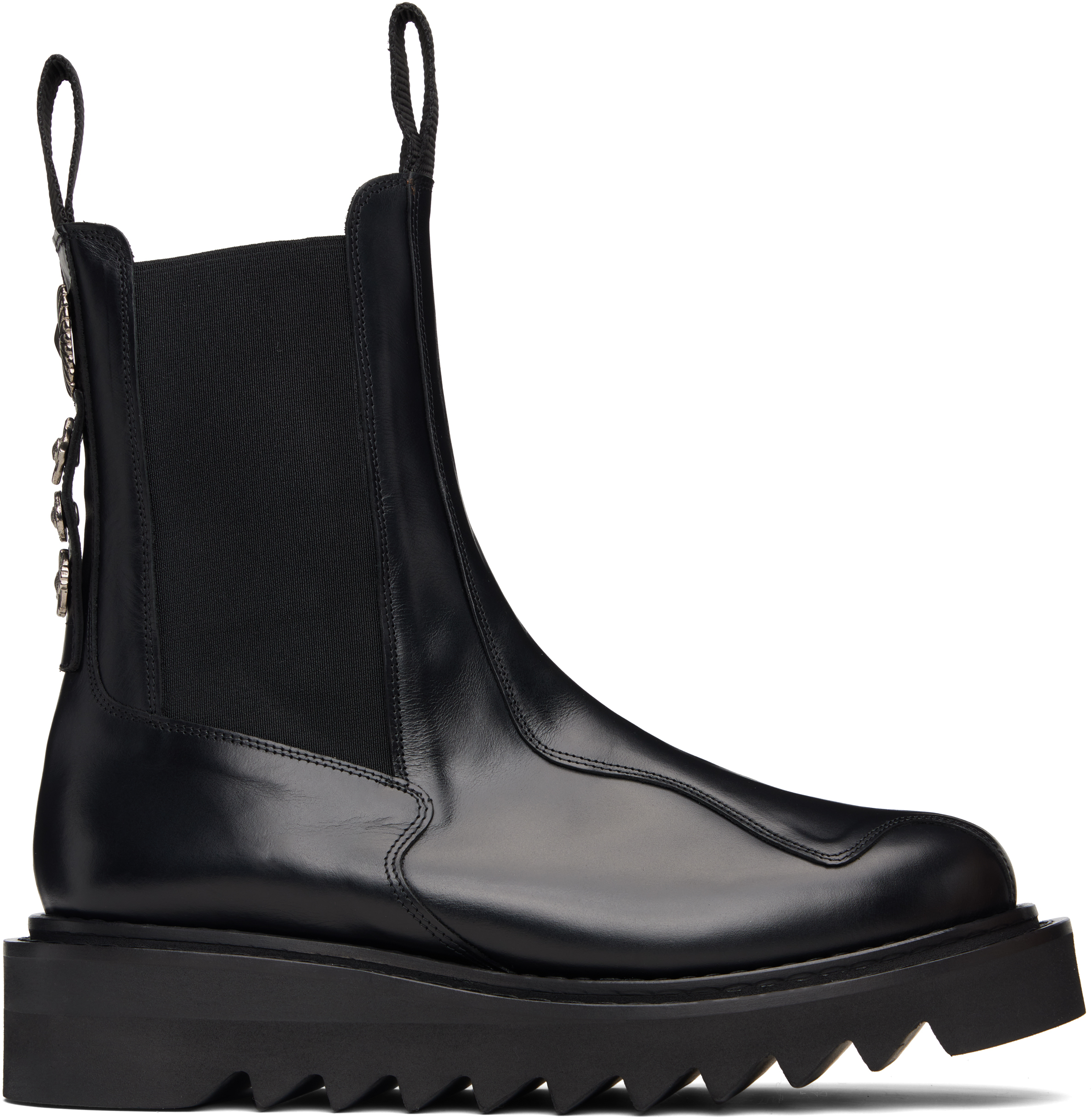 SSENSE Exclusive Black Hard Leather Chelsea Boots by Toga Virilis
