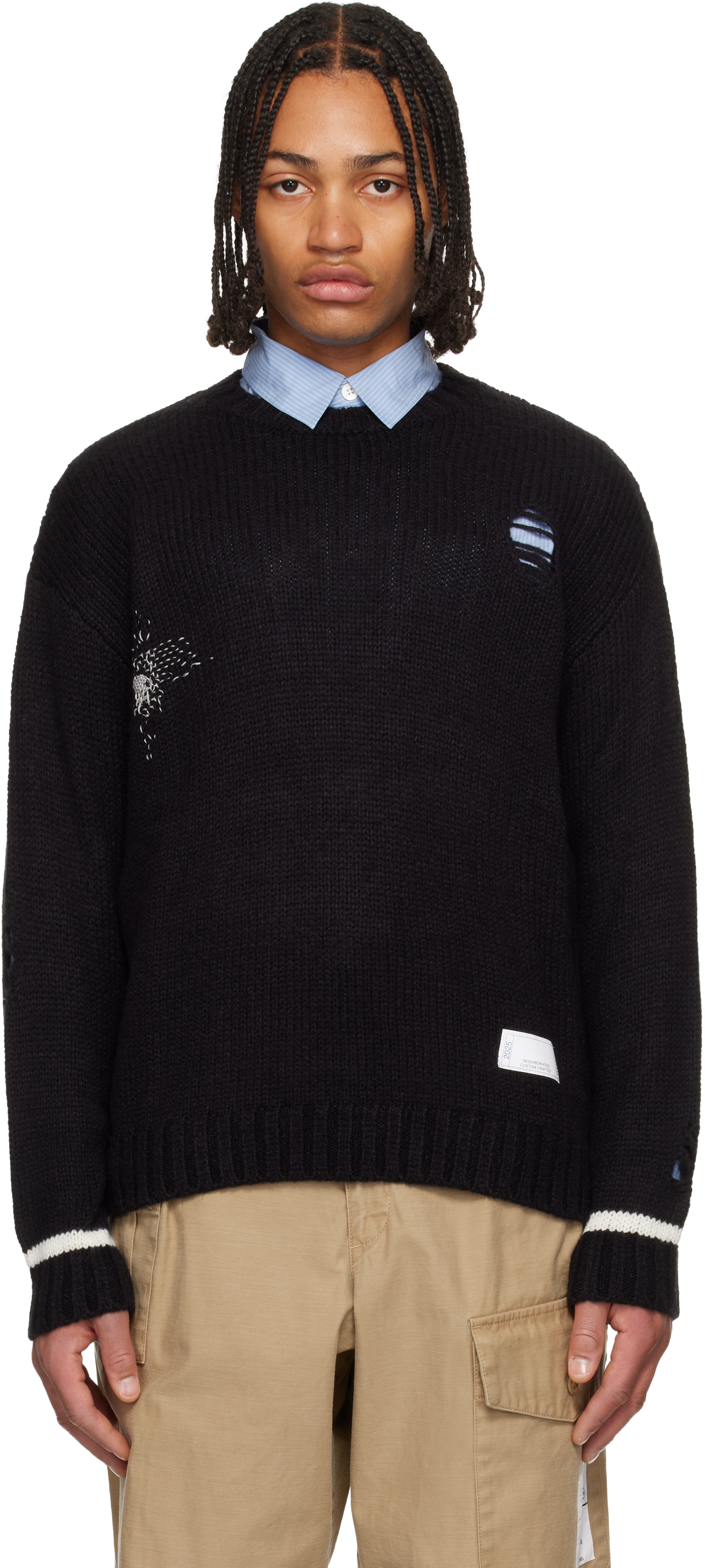 Neighborhoodのブラック クルーネックセーターがセール中