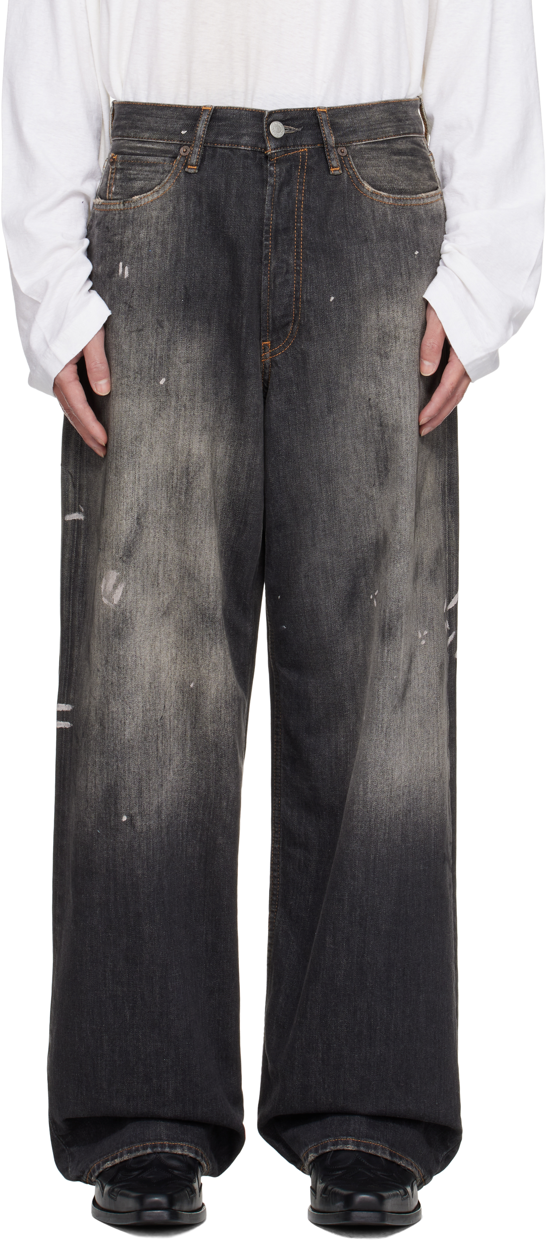 Acne Studios: Black Loose Fit 1981 Jeans | SSENSE