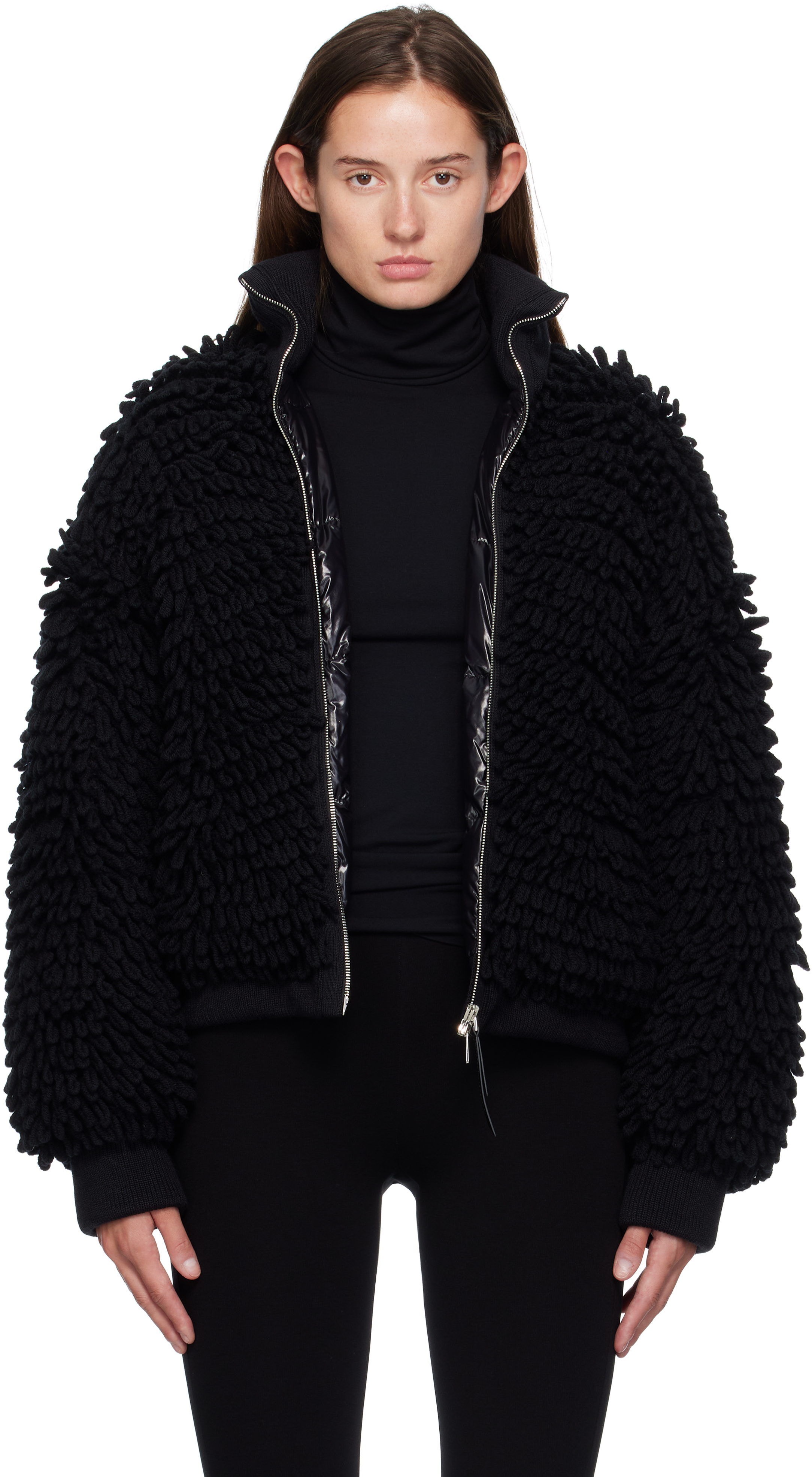 Moncler Genius: Moncler x EE72 ブラック Cardigan ダウンジャケット