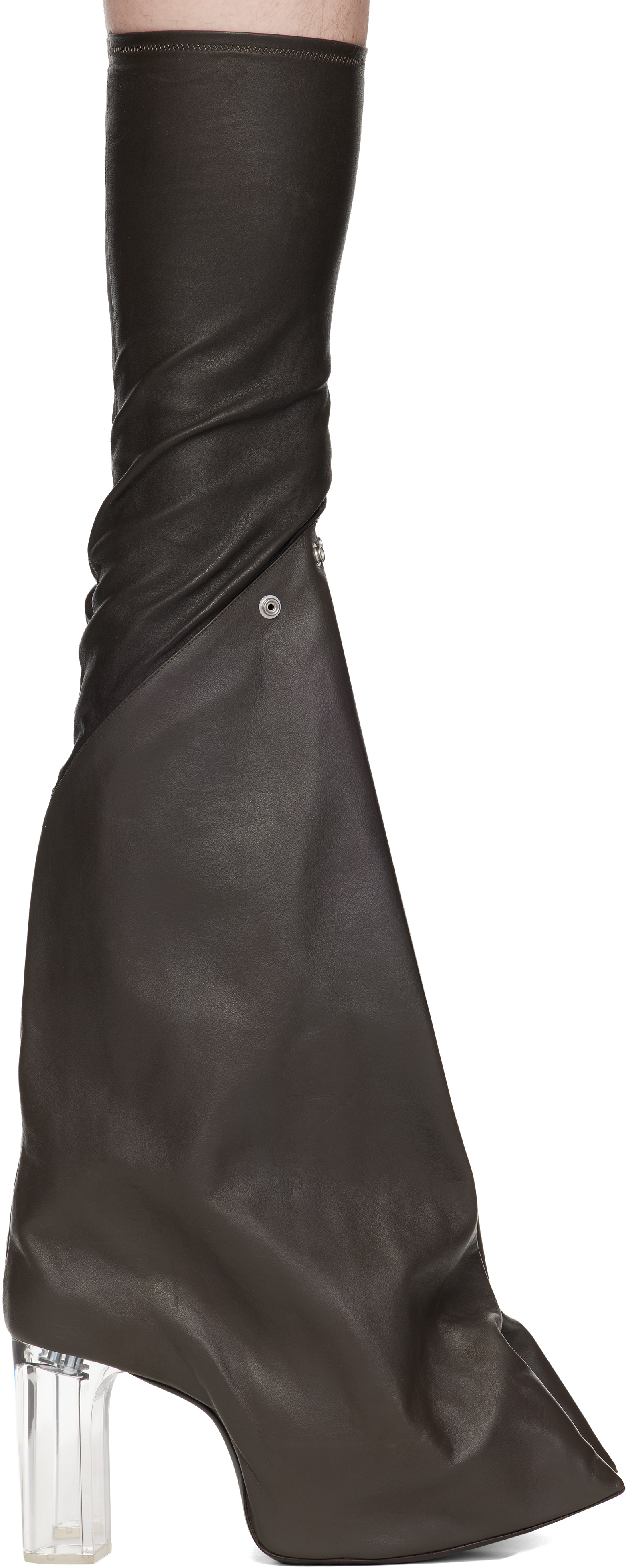 Gray Concordians Taco Kiss Boots by Rick Owens on Sale