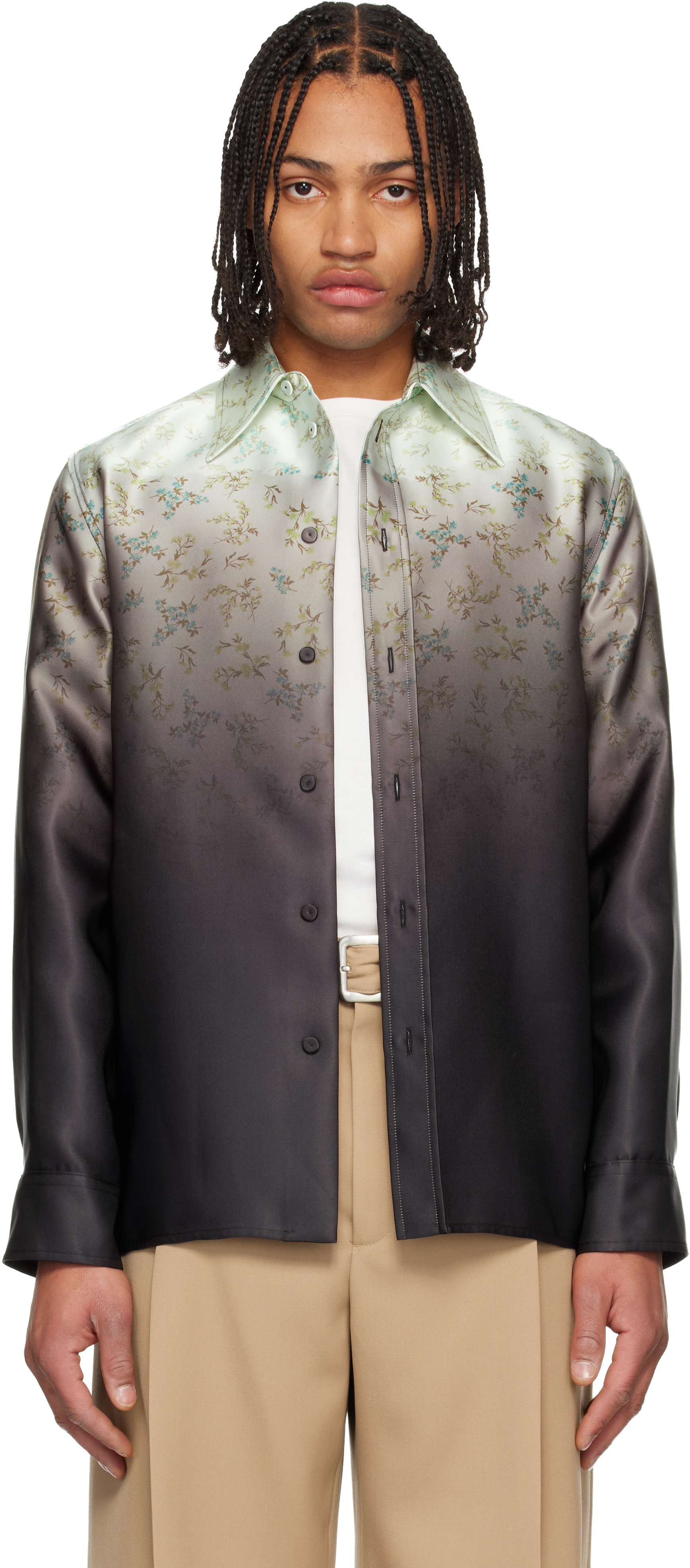 Jil Sanderのグリーン＆ブラック フローラル シャツがセール中