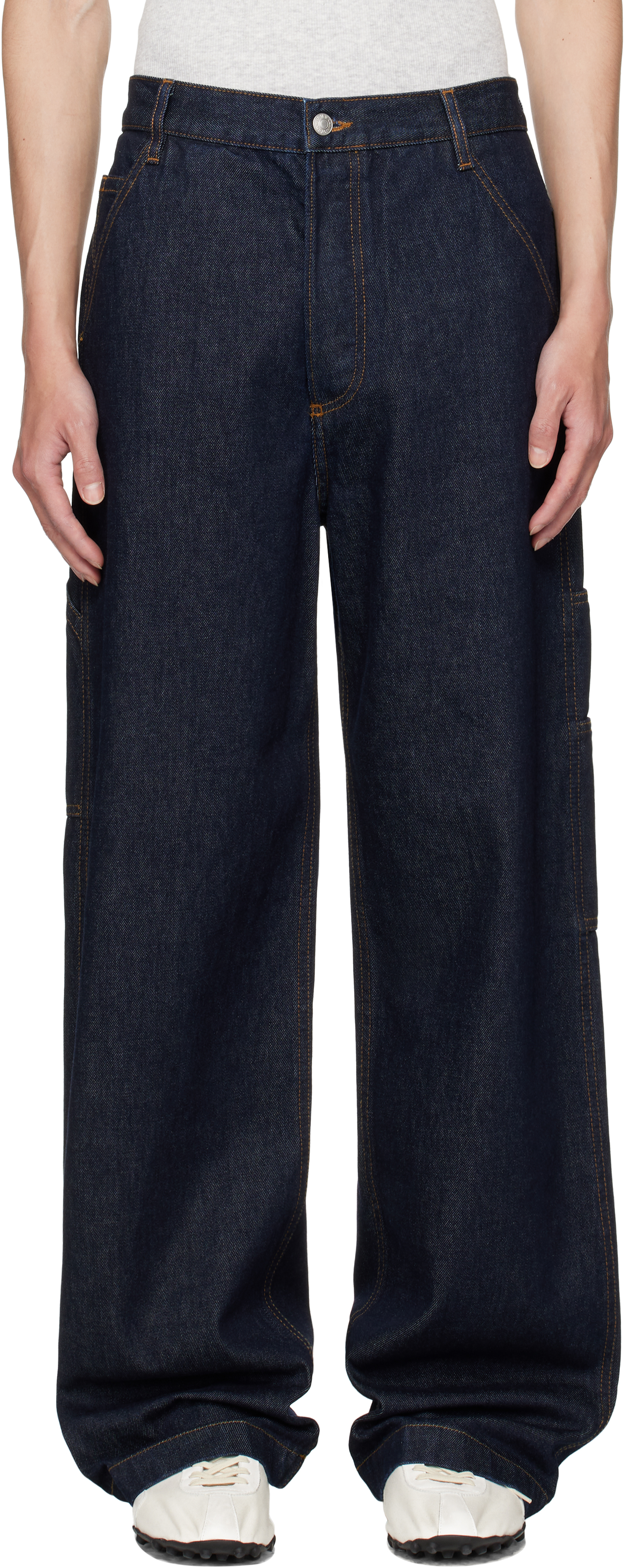 Dries Van Noten: ネイビー ポケット ジーンズ | SSENSE 日本