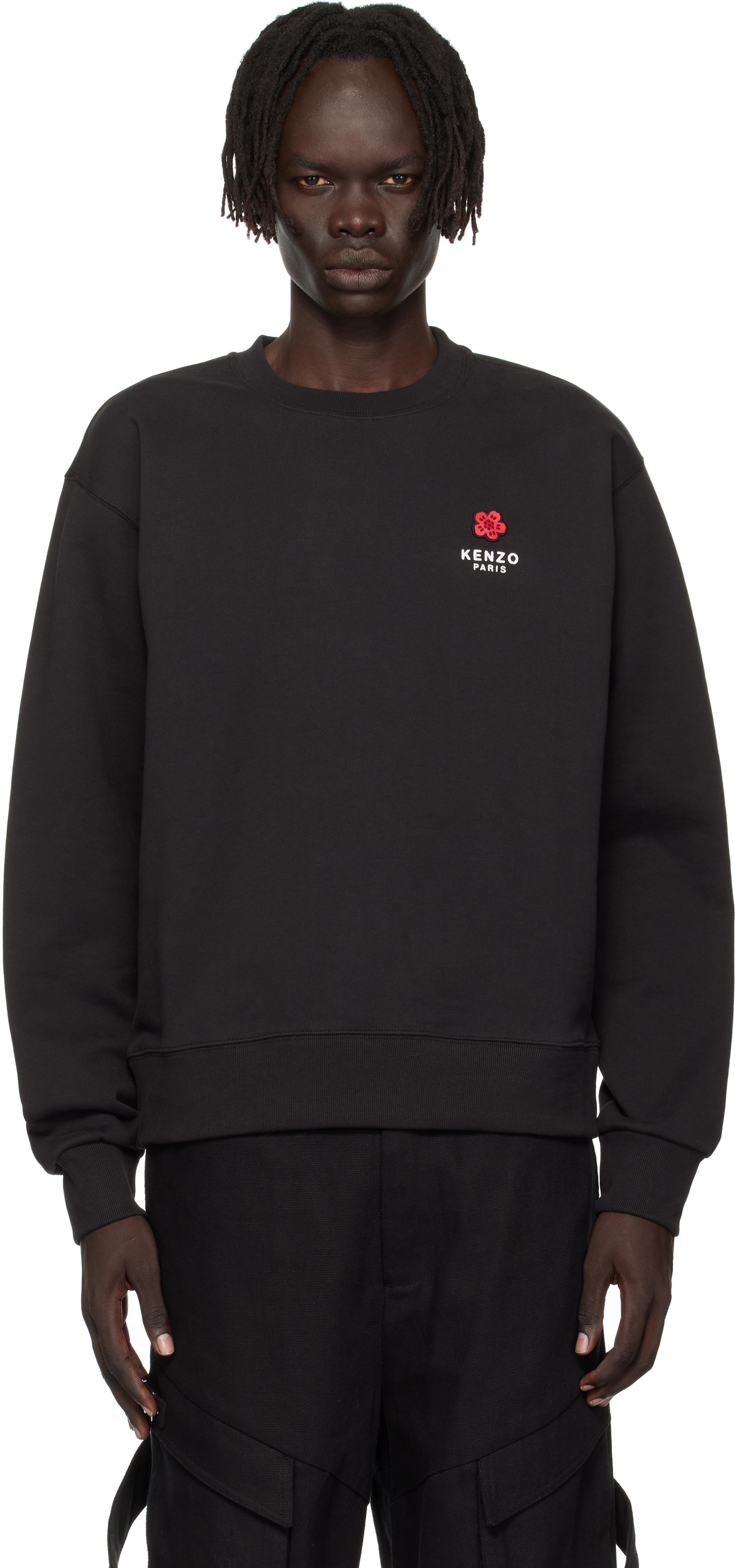 Black Kenzo Paris 'Boke Flower' Embroidered Sweatshirt by Kenzo on