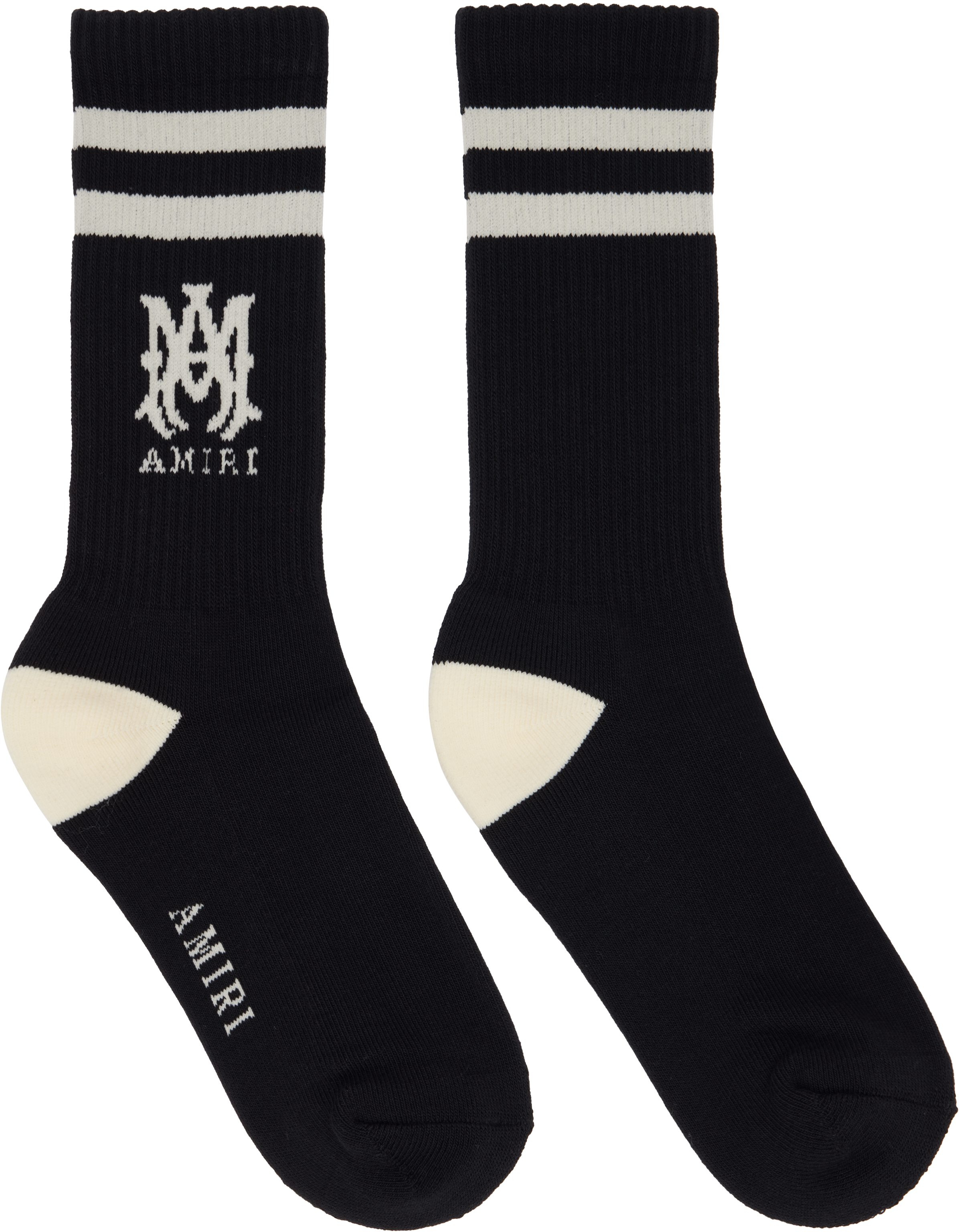 AMIRI: ブラック MA Stripe ソックス | SSENSE 日本
